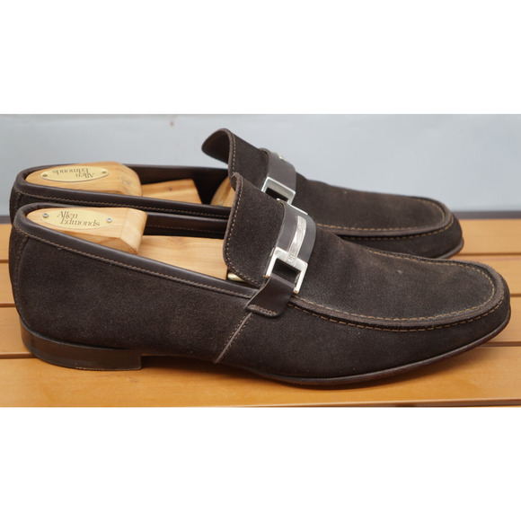 Ermenegildo Zegna Made In Italy Brown Suede Loafers Size 9.5 D Mens Dress Shoes main image 10